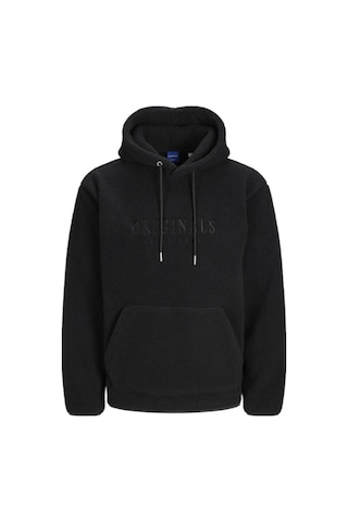 Jack & Jones Erkek Göğüs Baskılı Teddy Sweatshirt 12263011 Siyah