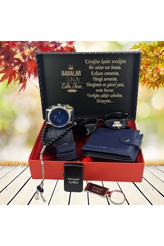 Hediyesbizden Kişiye Özel İsim Baskılı Erkek Hediye Seti-set18 Lacivert