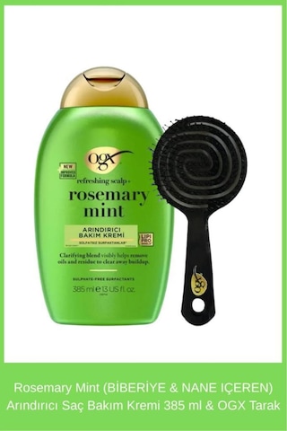 Rosemary Mint Biberiye & Nane Içeren Arındırıcı Saç Bakım Kremi 385 Ml & Ogx Tarak