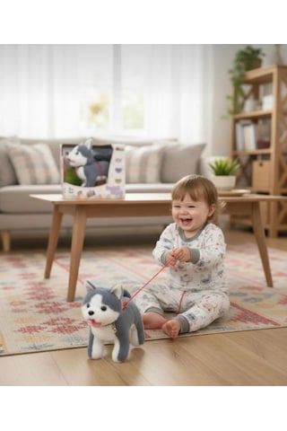 Peluş Oyuncak Köpek Kumandalı Pilli Kuyruk Sallayan Sesli Haraketli
