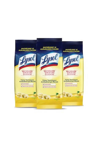 Lysol Yüzey Temizleyici Mendil 216 Yaprak (3 x 72)