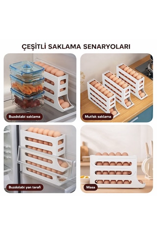 Microcase Abs Plastik Dolapiçi Yuvarlanır Tip Yumurta Organizer Ve Standı 2 Adet Al54529 Siyah