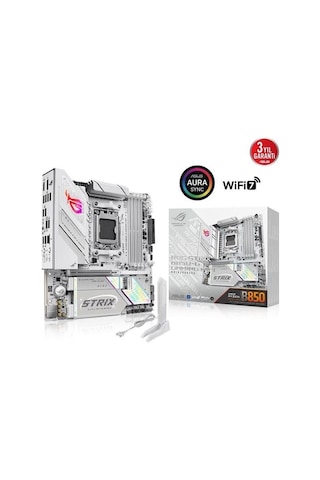 Asus Rog Strıx B850-g Gamıng Wıfı7 Ddr5 Hdmı-dp Typec Pcıe 5.0 Am5 Matx Beyaz