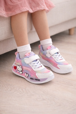 Mini Bonito Kız Çoçuk Renkli Desenli, Günlük Kullanıma Uygun Spor Ayakkabı Pembe