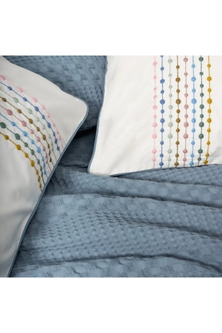 Cotton Box Aura Tek Kişilik Pike Takımı Pebble Indigo