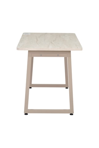 Vilinze Biga Sabit Mdf Metal Ayak Mutfak Masası - 70x120 Cm Vizon Traverten