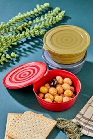 Harmony Kapaklı Yonca Kase 3'lü Royaleks-ht-002 Çok Renkli