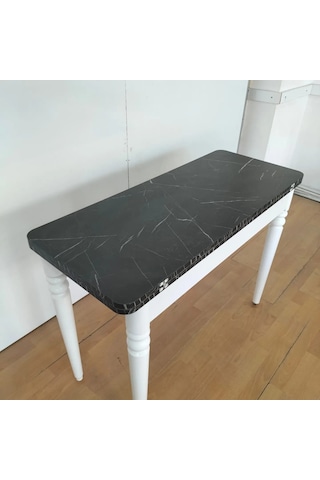 110 X 45 Katlanır Masa Siyah Mermer Desen
