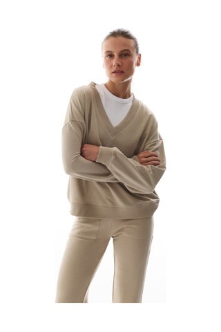 Penti Bej Geniş V Yakalı Sweatshirt