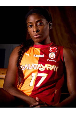 Gsstore Galatasaray Puma 2025/2026 Kadın İç Saha Parçalı Voleybol Forma 78789901 Sarı - Kırmızı