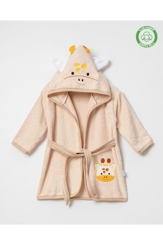 Zürafalı Bornoz Bej