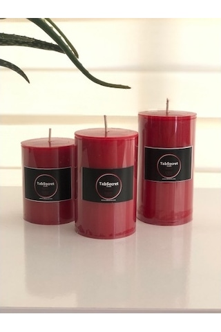 Tabsecret Candle Frambuaz Aromalı 3'Lü Mum Seti Kırmızı Tabsecret Candle Frambuaz Aromalı 3'Lü Mum Seti Kırmızı