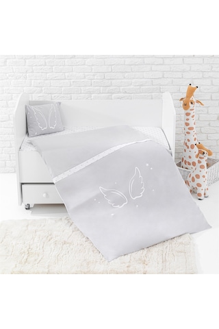 Wellgro Angel Wings 3 Parça Bebek Nevresim Takımı -gri