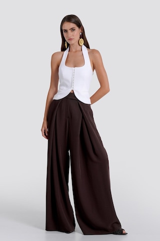 Thalure Kadın Beyaz Halter Yaka Crop Yelek