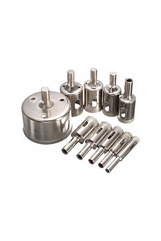 Kangvka 10 Parça Elmas Matkap Ucu Seti - 8-50mm Çaplı Cam, Seramik, Mermer Ve Tuğla Delici Aletler