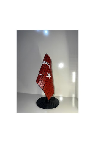 3d Hareketli Türk Bayrağı - Esnek Zincir Dokulu Masaüstü Stand Diğer