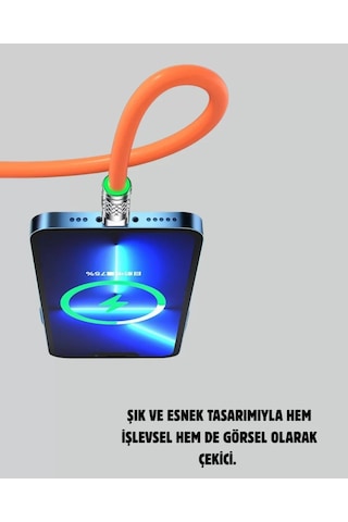 Home 120w Şarj Destekli 3 Ü 1 Arada Çoklu Şarj Kablosu 1.2 Metre