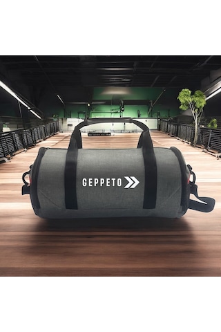 My Geppeto Bag Unisex Fitness Silindir Spor Çantası Gri