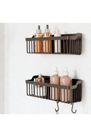 Banyo Rafı 2'li Banyo Düzenleyici Duş Rafı Organizer Şampuanlık Duşakabin Rafı Banyo Organizeri Banyo Askısı P Çok Renkli