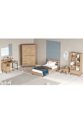 Bohem Genç Odası Takımı 6'lı Set Beyaz Boh26-w Kahverengi