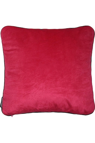 Biyeli Kırlent Yastık Kılıfı Koyu Pembe Rengi 45x45