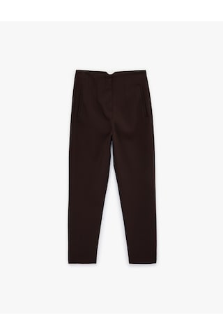 Koton Viskon Karışımlı Ekstra Yüksek Bel Slim Fit Cigarette Pantolon Kahverengi 6sak40099uw Kahve