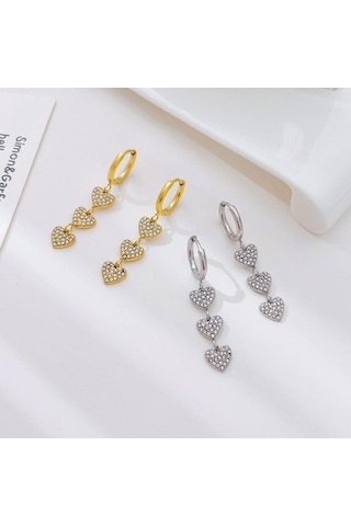 Novahub Yeni Beyaz Altın Titanyum Çelik Aşk Koşu Küpeler - Hafif Ve Moda Beyaz