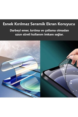 Samsung Galaxy A53 5g Uyumlu, Kırılmaz Cam Tam Kaplayan Seramik Esnek Ekran Koruyucu