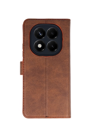 Newface - 661 - Xiaomi Redmi Note 15 Pro 4g Trend S Plus Kapaklı Kılıf - Csmo-tex - - Taba