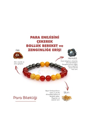 Mystic Energy Doğal Taş Para Tılsım Bilekliği Çok Renkli