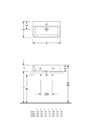 Serel Tezgah Üstü Dikdörtgen Lavabo 35 x 40 CM 2041T x s110H
