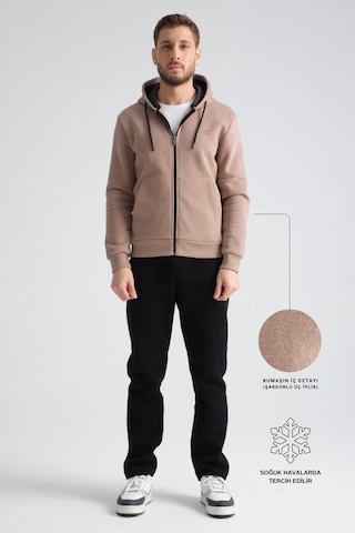 Shooter Sportswear Shooter Erkek Kışlık Eşofman Takımı Luxe Regular Kapüşonlu Vizon