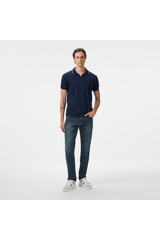 Nautica Erkek Lacivert Classic Fit Polo Yaka T-shirt Düz K55346t Lacivert