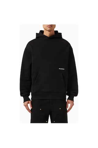 About Blank Box Hoodie In Loopback Cotton-jersey Black Erkek Sweatshirt Siyah