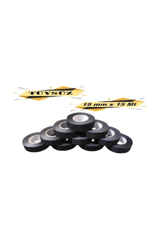 Tüysüz Bez Bant Elektrik Kablo Bandı 19 Mm X 15 Metre 10 Adet