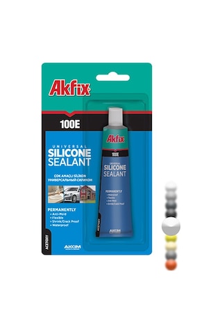 Akfix 100E Genel Amaçlı Tüp Silikon 50Ml Beyaz Beyaz