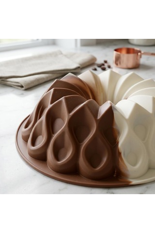 Kafes Tasarımlı Silikon Kek Kalıbı - Yüksek Isıya Dayanıklı, Yapışmaz Ve Esnek Pasta Kalıbı 22x8 Cm, 1 Adet Çok Renkli