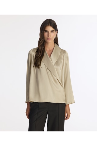 Yargıcı Geniş Şal Yaka Uzun Kol Gömlek 25kkgm6051p 002 Beyaz