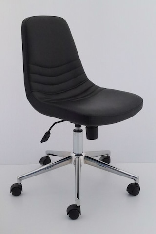 Siyah Deri Rahat Ofis Çalışma Sandalyesi