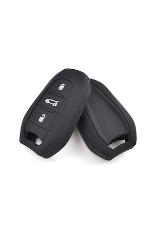 Peugeot 208 308 508 3008 5008 Uyumlu Silikon Oto Anahtar Kumanda Kabı Kılıf Siyah