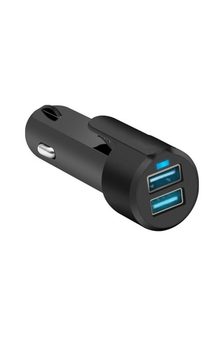 Supermarket1 12-24v Çift Usb Araba Şarj Cihazı, 5v/3.1a Toplam Çıkış, Siyah Abs-alüminyum, Araba Cihazı Şarjı C5191