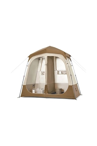 Naturehike Wc & Duş & Giyinme Çadırı Otomatik Kurulum - İki Odalı Brown