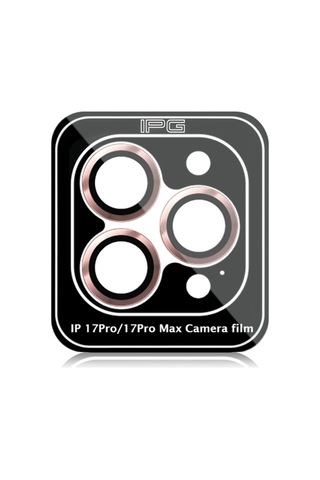 Apple iPhone Uyumlu 17 Pro / Apple iPhone Uyumlu 17 Pro Max İçin Ipg Prolens Kamera Lens Koruyucu Alüminyum Cd Çerçeveli, Kırılmaz Cam Pembe