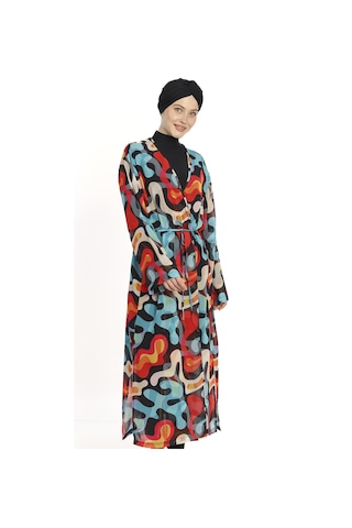 Haliç Mayo Tesettür Mayo Üzerine Tek Kaftan Pareo 6303 Siyah
