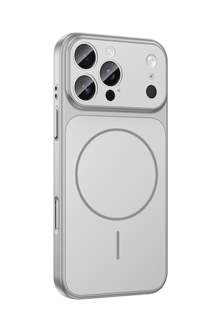 Apple Uyumlu iPhone 15 Pro Max Kılıf M-safe Şarj Özellikli Kamera Korumalı Kapak Ryc / Formen Gümüş