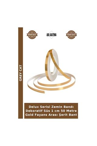 Delux Serisi Zemin Bandı Dekoratif Süs 1 Cm 50 Metre Gold Fayans Arası Şerit Bant