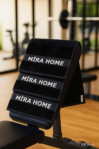 Mira Home 3 Lü Spor Fitness Havlusu 30x100 %100 Pamuklu Siyah - Beyaz