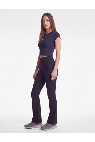 Koton Ekstra Yüksek Bel Slim Fit İspanyol Paça Spor Tayt Siyah 7wak40136nk