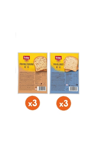 Schar 6'lı Glutensiz Ekmek Seti Pan Blanco Pan Multigrano 250g 6