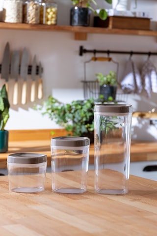 Finehome Nude Erzak Saklama Kabı Seti 3'lü 0.6-1-1.8 L Kahverengi